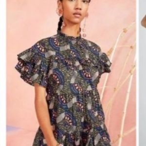 Ulla Johnson Leonie ruffle mini dress in army green